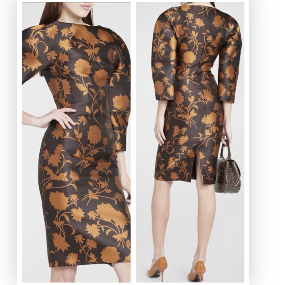NWT VERSACE Double Duchesse Floral-print Silk Cocktail Dress size 36 $3525